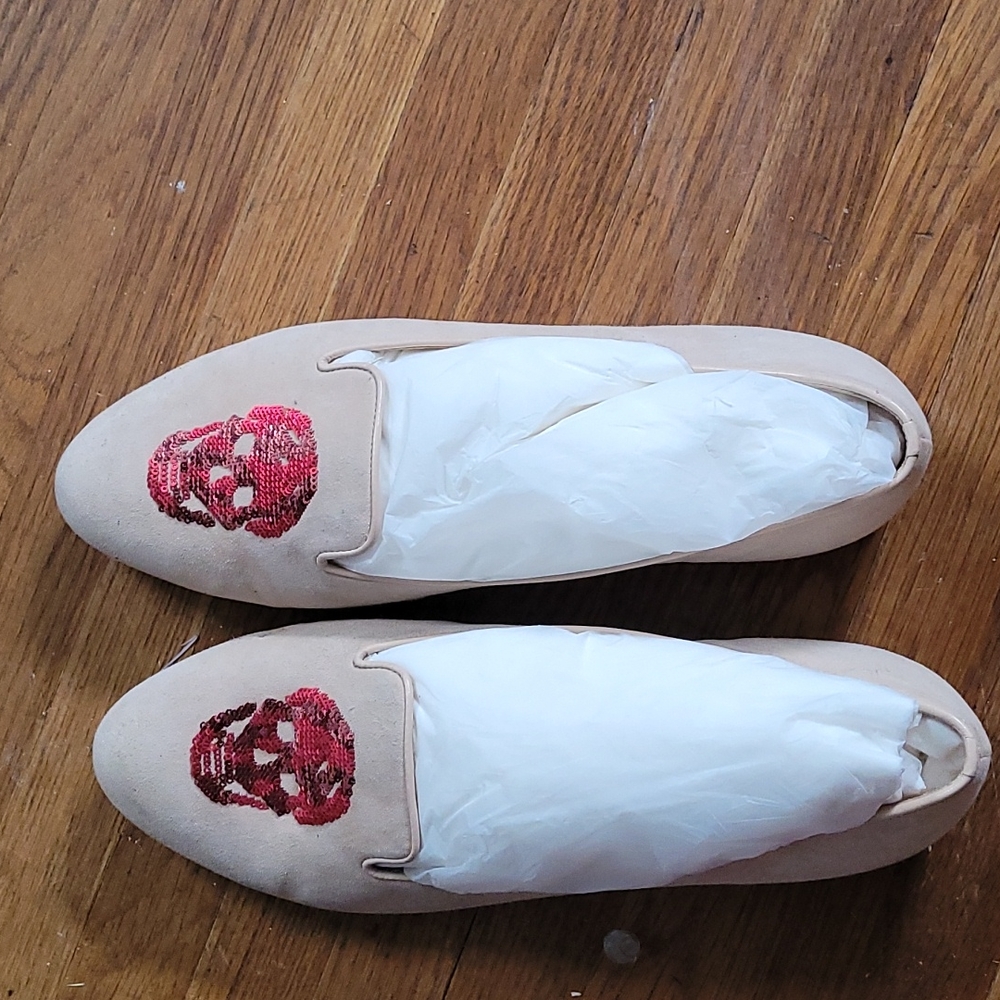 Alexander McQueen skull loafers pale pink